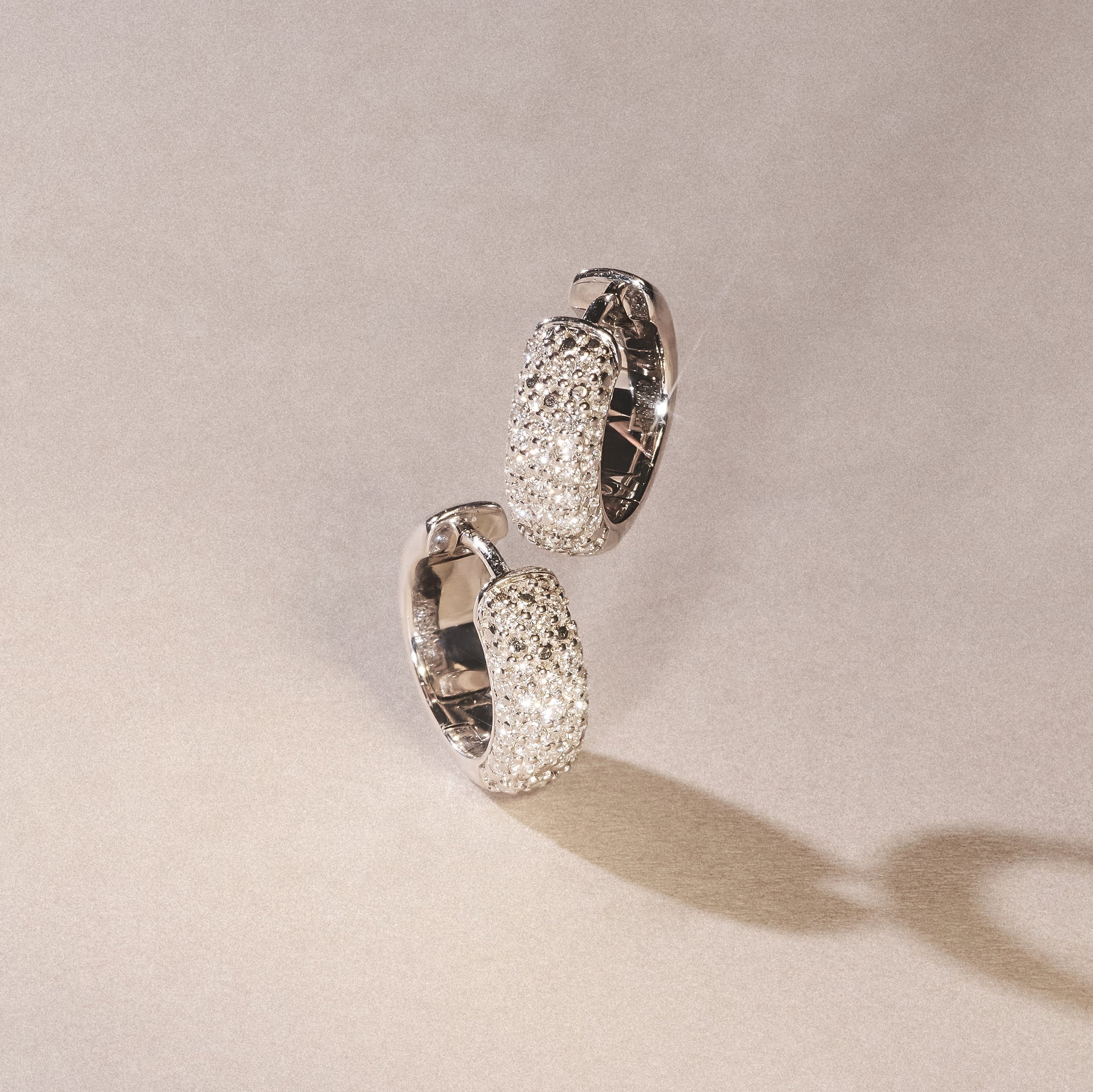 Micro Pave Huggies Lab Diamond Earrings 0.55ct in 925 Silver